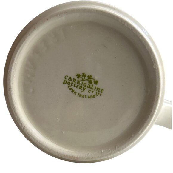 Vintage Carrigaline Pottery Ireland Mug With Gold Rim Horse & Carriage Scene - Picture 3 of 7